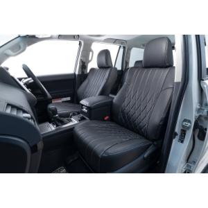 ランドクルーザープラド 150 シートカバー ブラックxホワイトステッチ オリジナルPVCレザー