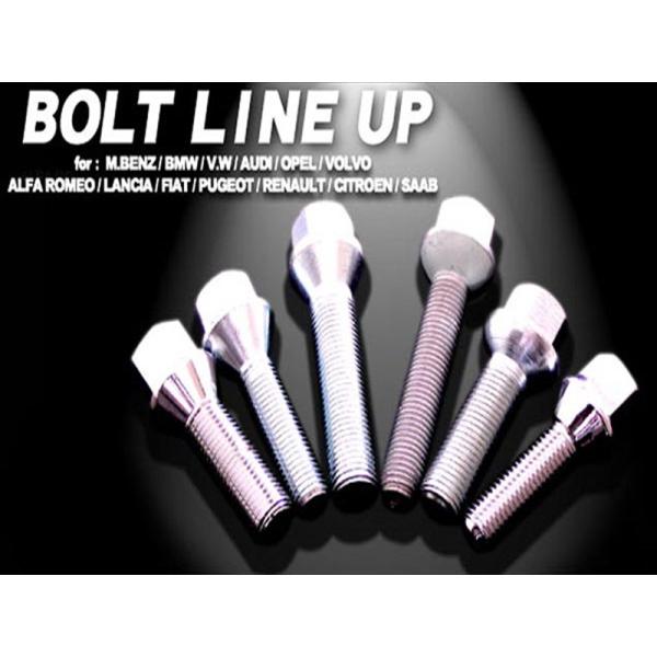 MARS ボルト 10本 17HEX -60°テーパー-M14-P1.5 ユニクロメッキ 首下 50...