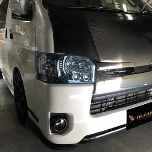 ハイエース 200系 標準ボディ 4型〜6型用 ヘッドライトカバー 脱着式