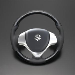 ハスラー MR31S ウッド＆レザーステアリング 純正エアバック交換タイプ カラー：黒木目