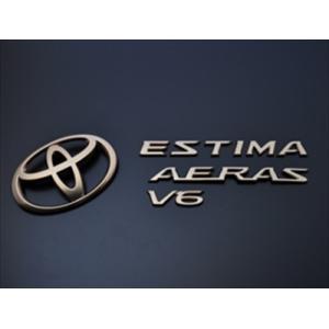 マットシャンパンクロ−ムエンブレム ”#50　エスティマ　AERAS 「REAR　4PCS」