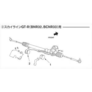 スカイライン GT-R BNR32 強化ステアリングギアマウントブッシュ 1台分(左右セット) 【図...