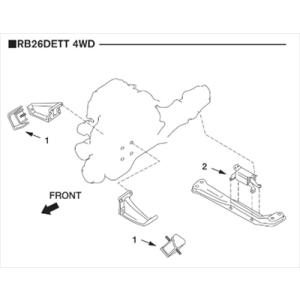 スカイライン GT-R BNR34 強化エンジンマウント フロント側 1個  「図1」