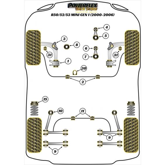BMW Mini R50/R52/R53 GEN1 2000〜2006 リア トレーリングアーム フ...