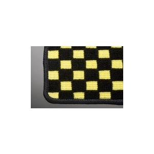 ヴィヴィオ チェッカーイエロー フロアマット 運転席側 ヒールパッド 有 ヒールパッド 有 Tofb01 Toptuner フロアマット 車用マット チェッカーイエロー オーバーロックカラー ブラック