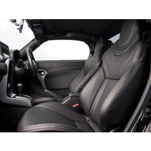 コペン LA400K G BASE  純正レカロシート用 シートカバー ブラックｘブラック/ グレーステッチ