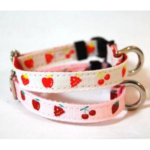 フルーツ イチゴ 首輪（カラー） Mサイズ トイプードル　布×ナイロン　国産　犬　首輪　ペット用品 ...