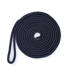 径16mmx7.5m　アイ付きダブルブレイドポリエステル ブラックラインロープ
