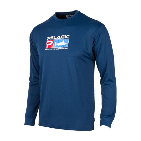 ペラジック　アクアテック PELAGICロゴ長袖Ｔシャツ ネイビー