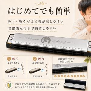 ハーモニカ C調 24穴 複音 初心者 子供向...の詳細画像2