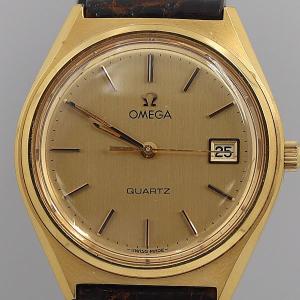 デッドストック級 オメガ クオーツ デイト ゴールド文字盤 メンズ腕時計 OGH 5461ABC07...