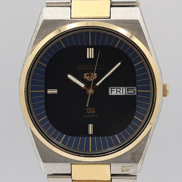 デッドストック級 稼働 良品 セイコー SQ QZ 8223-5270 黒文字盤 デイデイト メンズ...