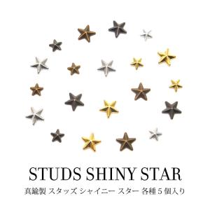 真鍮製スタッズ　シャイニースター（星）5個入り｜tora-shop