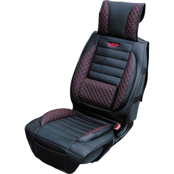 JET 594065 ラグジュアリー シートクッション V.I.P [汎用] ブラック/赤糸