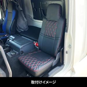 JET 595374 車種専用シートカバー COMBI 助手席シート用 いすゞ 大型ファイブスターギガ用(H27.11〜) ブラック/赤糸｜toraboon