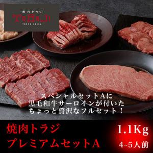 送料無料 御祝い ギフト 焼肉 牛肉 プレミアムセットＡ 1,100g  4〜5人前 黒毛和牛 サーロイン 牛タン カルビ ハラミ ホルモン BBQ バーベキュー