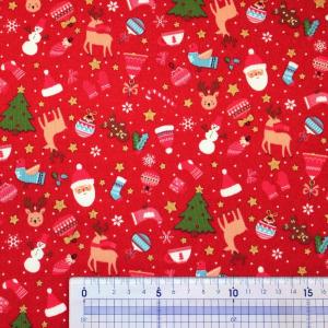 生地 布 クリスマス 雪 ドット サンタクロー...の詳細画像1