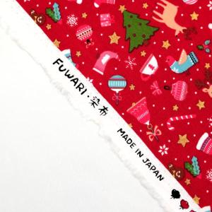 生地 布 クリスマス 雪 ドット サンタクロー...の詳細画像4