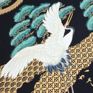 生地 布 龍と鶴 絵巻風 松と青海波 金ラメ ...の詳細画像3