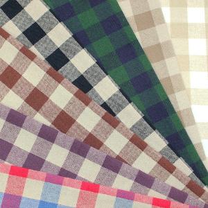 生地 布 綿麻 先染め コットンリネン ワッシャー ブロックチェック ワッシャー加工 平織 綿75％ 麻25％ 約108cm幅 ゆうパケット1.5ｍ対応 10cm単位価格