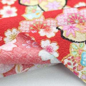 生地 布 綿ちりめん風 エンボス加工 梅 桜 ...の詳細画像5