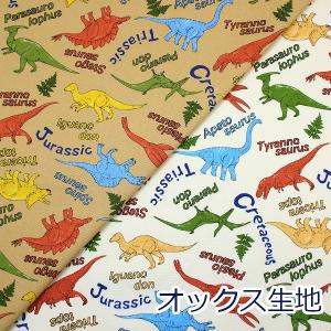 生地 布 消しゴム風 ダイナソー 英字 恐竜 オ...の商品画像