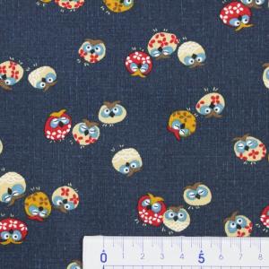 生地 布 彩りふくろう 梟 ほっこり和柄 定番...の詳細画像1