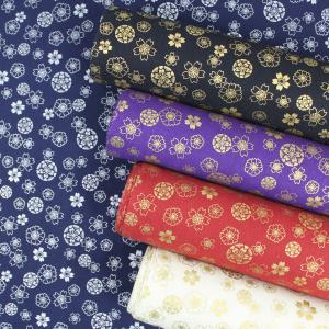 生地 布 桜 和柄 金銀さくら 綿100% シーチング 約110cm幅 手芸 ハンドメイド 手作り ゆうパケット2.5ｍ対応 10cm単位価格