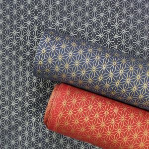 生地 布 金銀麻の葉 ゴールド麻の葉 和柄 綿100％ シーチング 約110cm幅 手芸 ハンドメイド 手作り ゆうパケット2.5ｍ対応 10cm単位価格