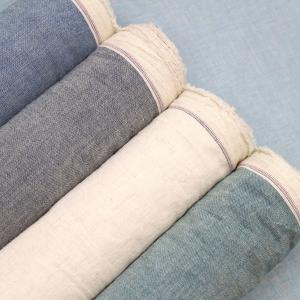 生地 布  綿麻ダンガリー ハンドワッシャー 先染め コットンリネン 無地 シャンブレー 綿70％ 麻30％ 約110cm幅 ゆうパケット2.5ｍ対応可能 10cm単位価格｜toraya-fabric