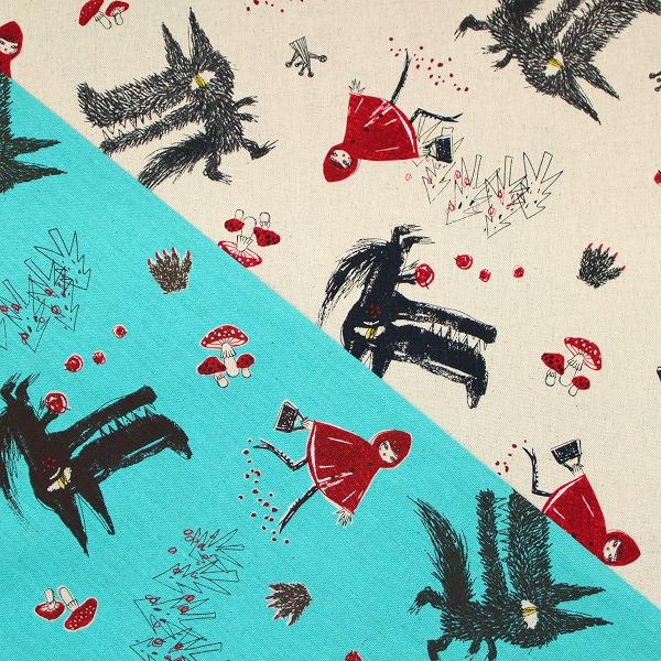 生地 布 SPELL BY MIA 赤ずきん カワグチミヤコ 綿麻キャンバス 綿80％ 麻20％ 約...