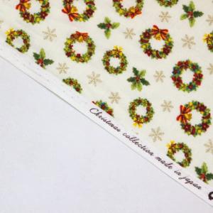 生地 布 クリスマス リース 草花 ラメ Ch...の詳細画像4