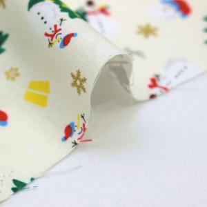 生地 布 クリスマス 雪だるま スノーマン サ...の詳細画像2