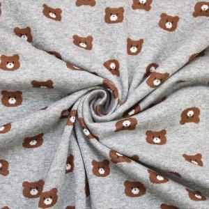 生地 布 クマ ジャガードニット くま かわい...の詳細画像5