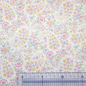 生地 布 ペイズリーフラワー 花柄 Flowe...の詳細画像1
