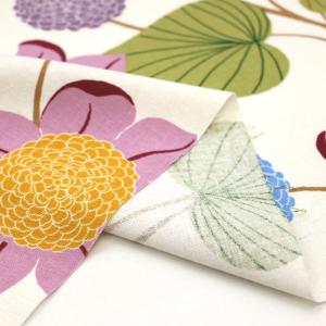 生地 布 北欧風 大きい花柄 草花 綿麻キャン...の詳細画像3