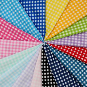 生地 布 プリントチェックオックス 手書き風チ...の詳細画像1