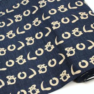 生地 布 かまわぬ むら糸 手捺染 藍染調 和調 ほっこり和柄 定番 モーリー 綿100％ 約110cm幅 柄の有効幅:約90〜100cm ゆうパケット1.5ｍ対応 10cm単位価格