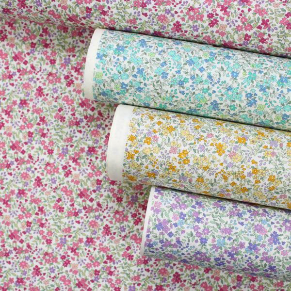 生地 布 小花柄 コットンこばやし 綿100% ブロード リバティ風 プリント 約110cm幅 パッ...