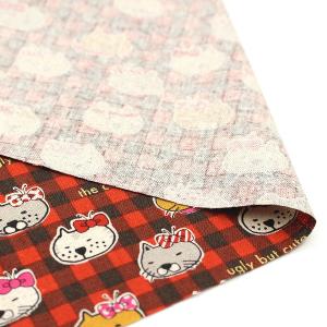 生地 布 ブサカワねこ ネコ にゃんこ 綿麻 ...の詳細画像3