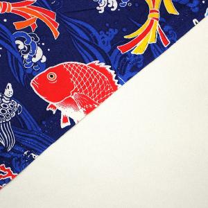 生地 布 めでたい大漁柄 大漁旗 エビ 鯛 魚...の詳細画像4