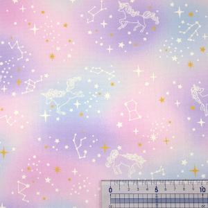 生地 布 ゆめかわ ユニコーンと星座 パステル...の詳細画像1