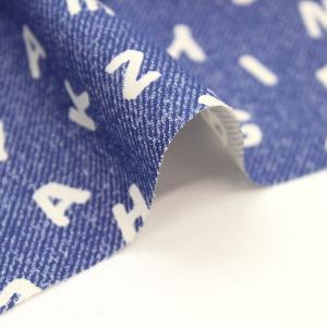 生地 布 アルファベット柄 英字 デニム風 シ...の詳細画像2