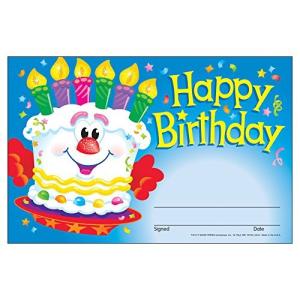 Trend Enterprises トレンド バースデーカード おたんじょうびおめでとう ケーキ 30枚入り Trend Award Happy Birthday Cake T-81017