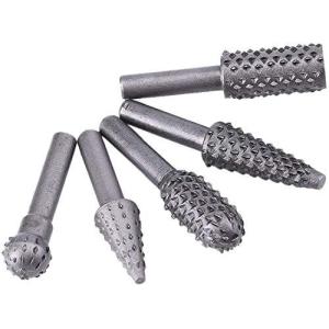GOOMAND ロータリーヤスリ 木工用 超硬 回転ヤスリ ドリルビット 取りカッタ 彫刻 研削用 5 ピース/セット