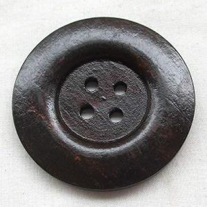 Chenkou Craft 20個入ビッグサイズ50mm 2"ブラウンラウンドウッドボタン4穴クラフトソーイングボタン