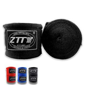 ZTTYボクシング バンテージ コットン 伸縮性 マジックテープ式 総合格闘技 キックボクシング 赤 黒 ブルー 3m 5m