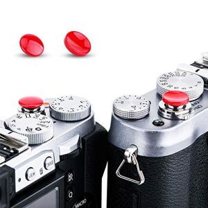 JJC 1+1 ソフト レリーズ シャッターボタン セット 凹 + 凸 レッド Olympus OM-1 Fuji 富士フィルム Fujifilm 富