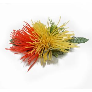 アレンジ ヘアクリップ KC-057  イエロー レッド　黄赤　レフア