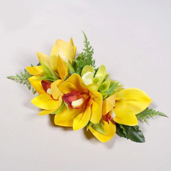 アレンジ ヘアクリップ 　KC-160　シンビジュームクリップ　イエロー系　